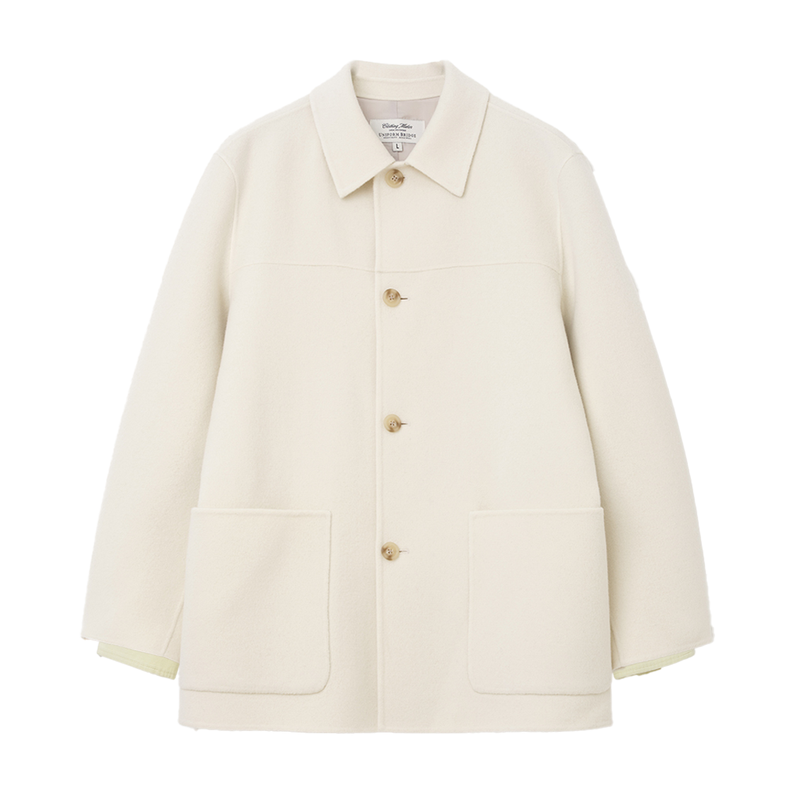 UB2599CT251MIV Uniform Bridge Cashmere Blend Handmade Car Coat Ivory