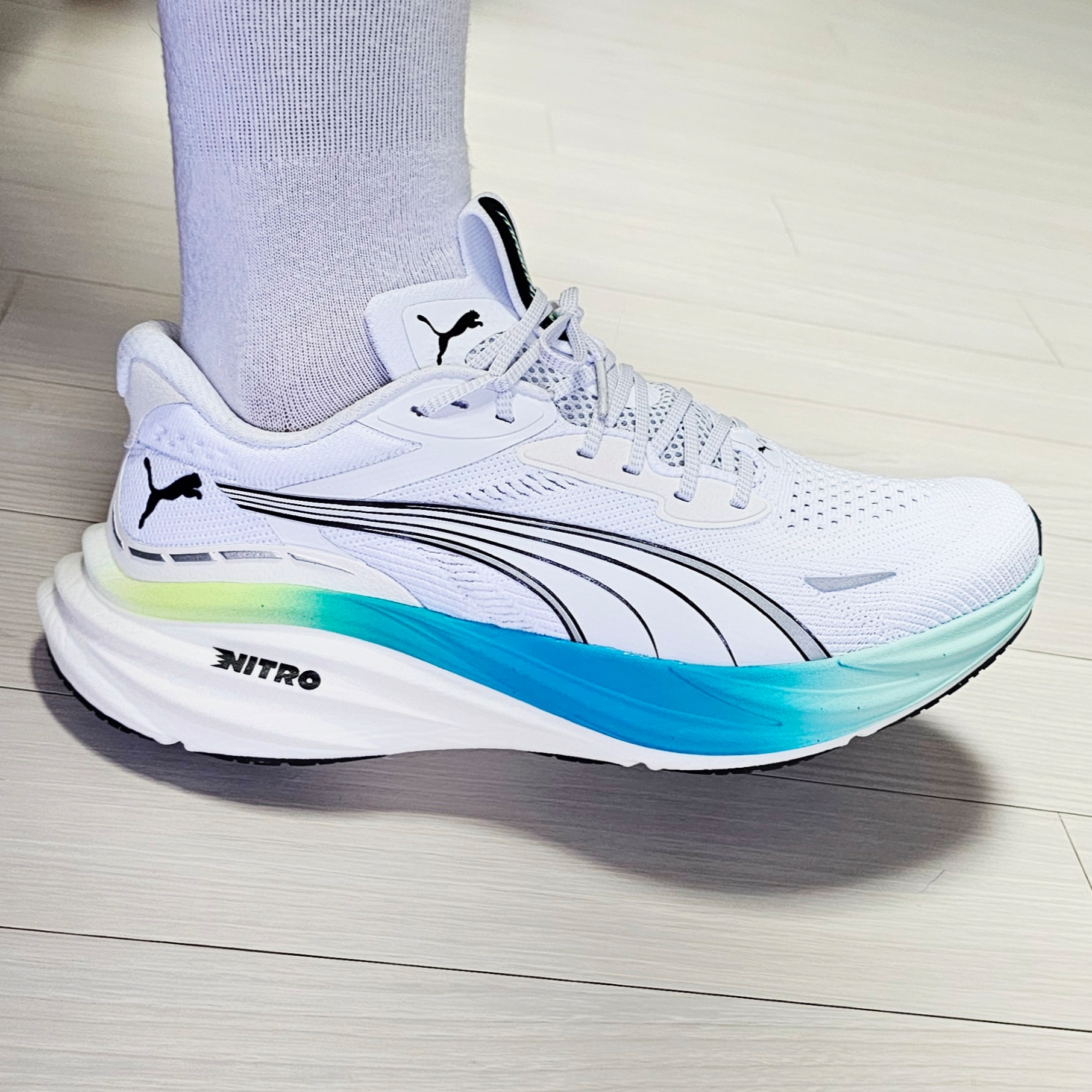 Puma Magnify Nitro 3 White Mint Melt 착용 스타일