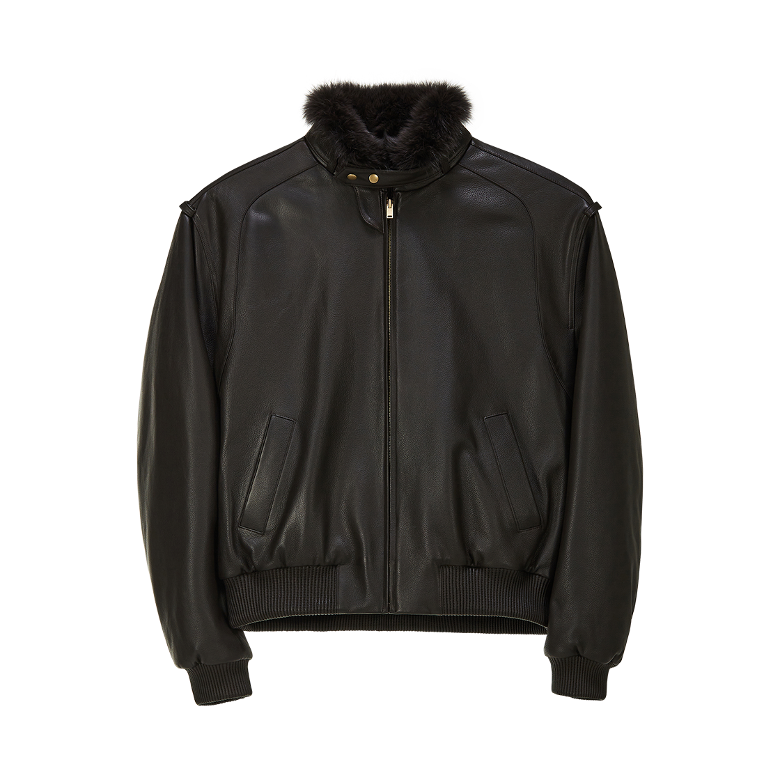 유지 퍼 래더 블루종 자켓 다크 브라운(YUJI Fur Leather Blouson Jacket Dark Brown)