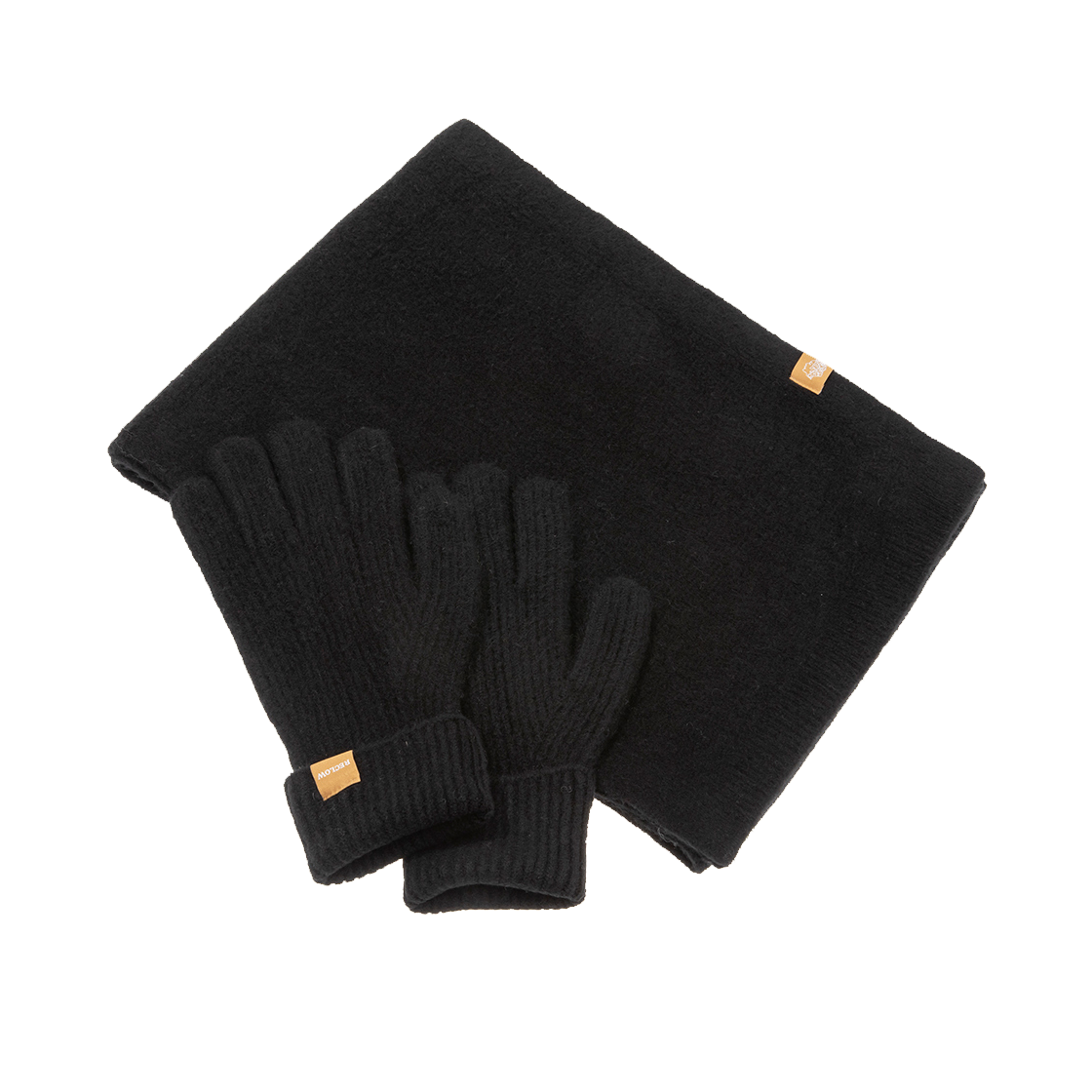 리끌로우 니트장갑 머플러 세트 블랙(RECLOW Knit Gloves Muffler Set Black)