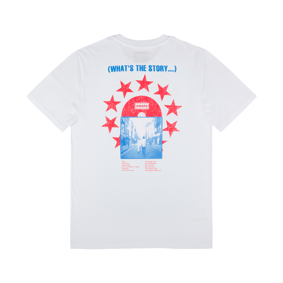 오아시스 라이브 '25 왓츠 더 스토리 CD 티셔츠 화이트(Oasis Live '25 What's The Story CD T-Shirt White) - 1