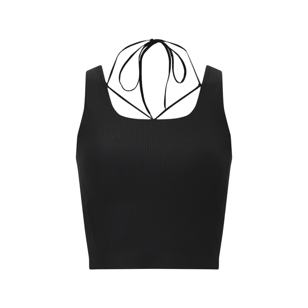 1100FS253IT02F001001 [6% 적립] FILA Detachable Strap Ribbed Bratop Black