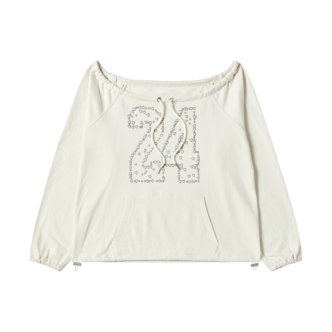 RG_25_FA2_LS_11 Rogin N Rosie Heart Number String Long Sleeve Cream