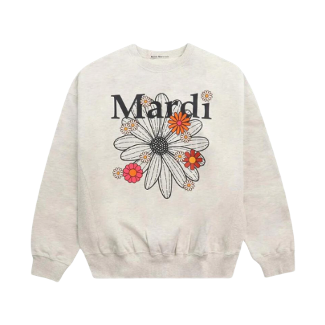 (W) 마르디 메크르디 플라워마르디 블라썸 스웨트셔츠 오트밀 블랙((W) Mardi Mercredi Flowermardi Blossom Sweatshirt Oatmeal Black)
