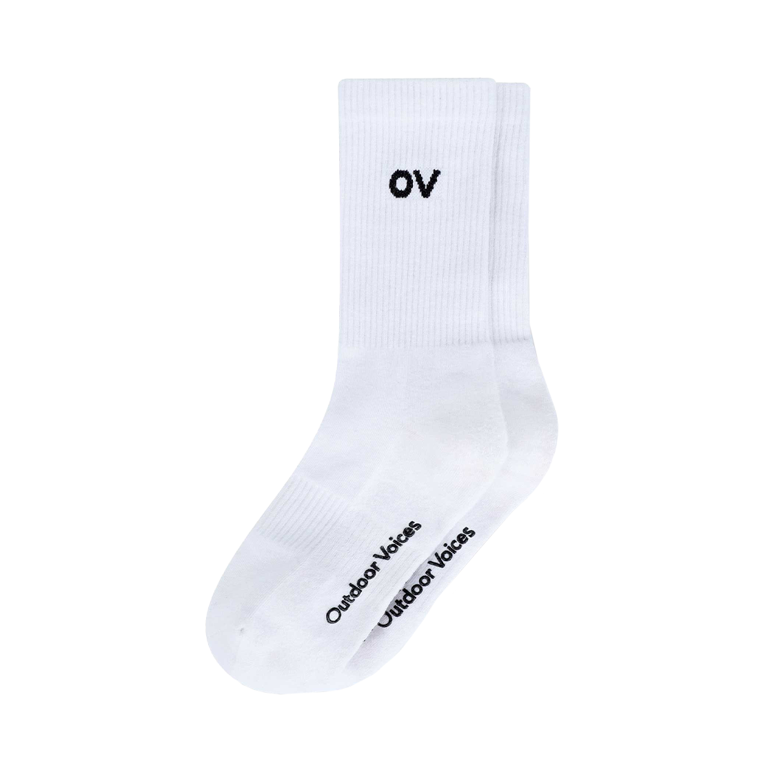 아웃도어보이스 로고 크루 삭스 화이트(Outdoor Voices Logo Crew Socks Light White)