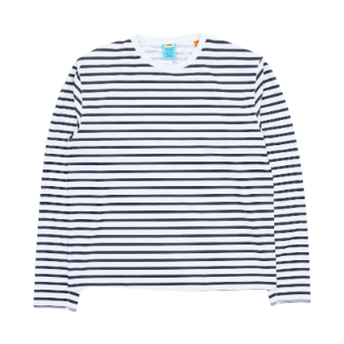 우나 스트라이프 롱슬리브 티셔츠 화이트 네이비(Unna Striped Long Sleeve T-Shirt White Navy)