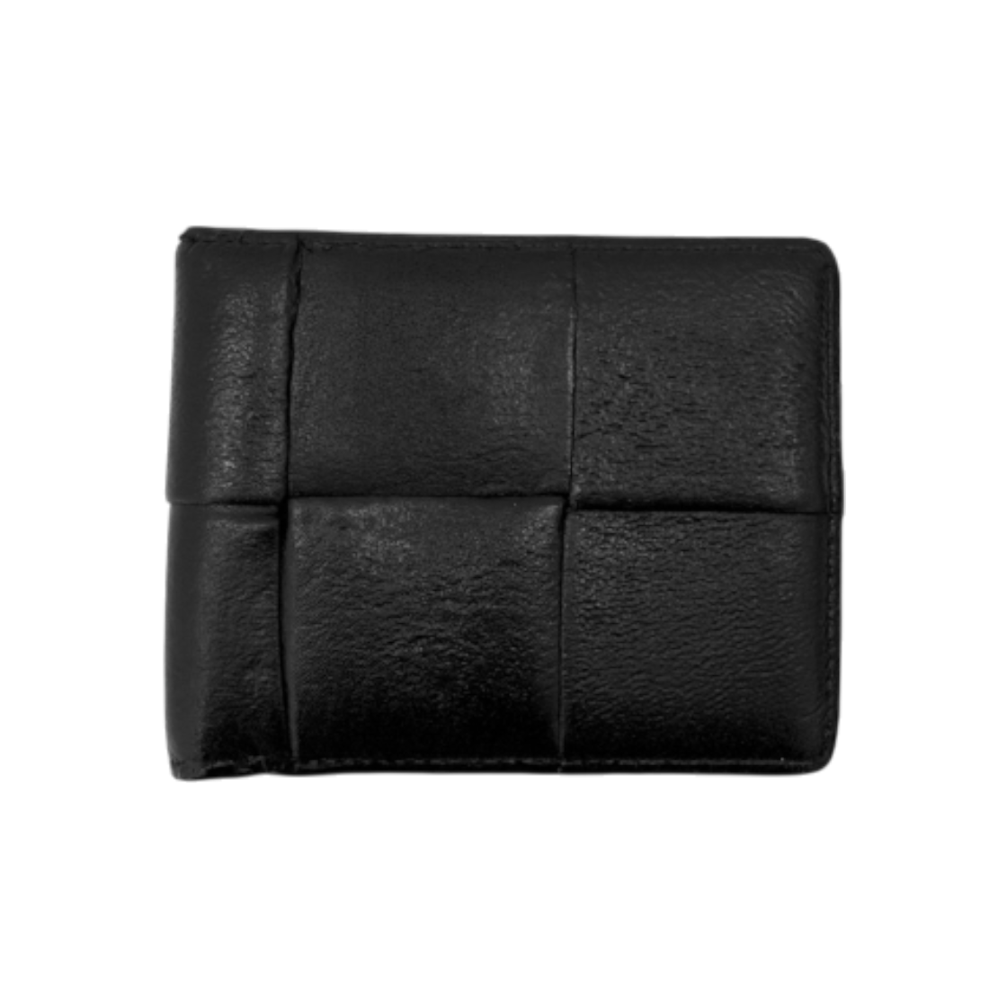 IT43HCOU5AE3 Bottega Veneta Intrecciato Folded Leather Cassette Wallet Black
