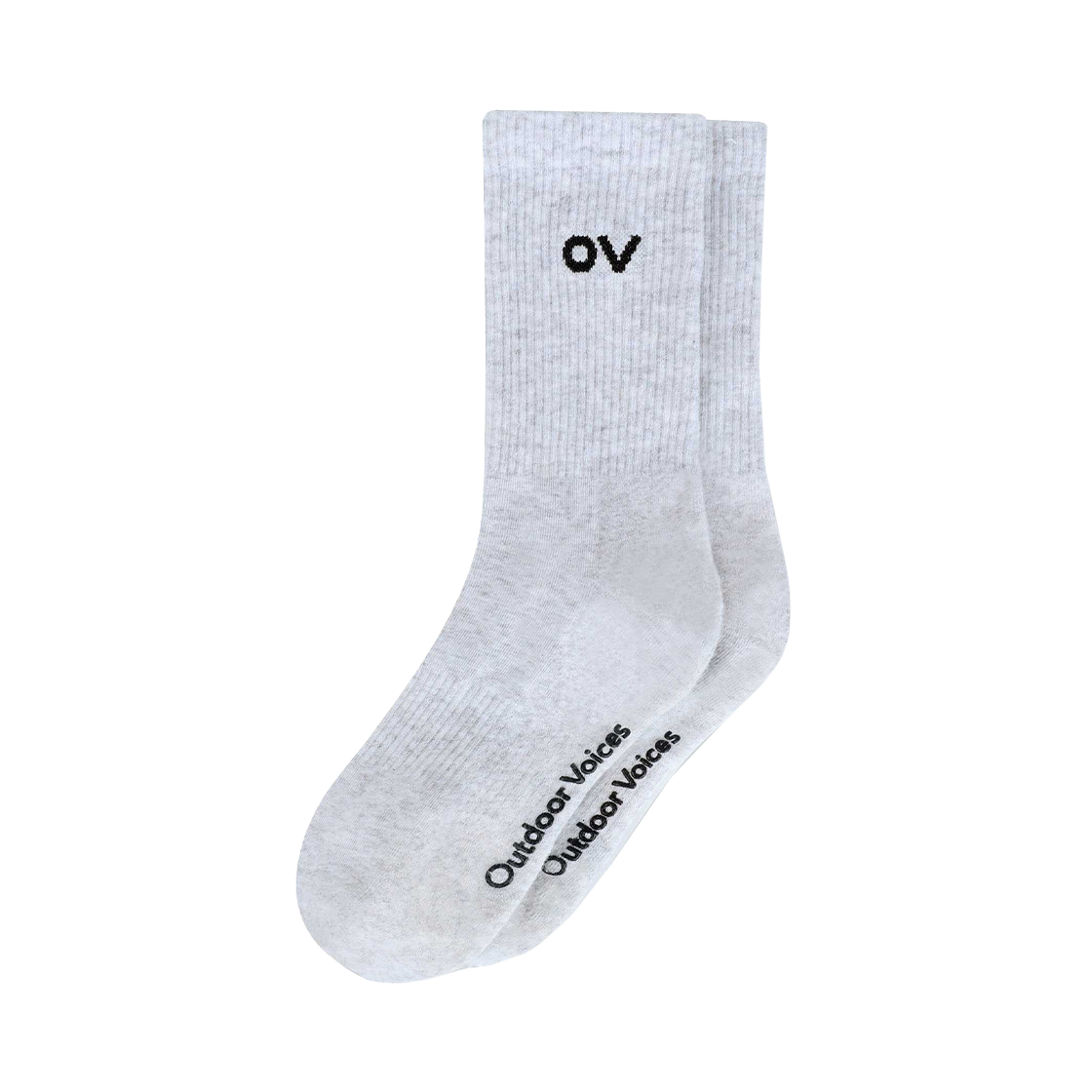 아웃도어보이스 로고 크루 삭스 라이트 헤더 그레이(Outdoor Voices Logo Crew Socks Light Heather Gray)