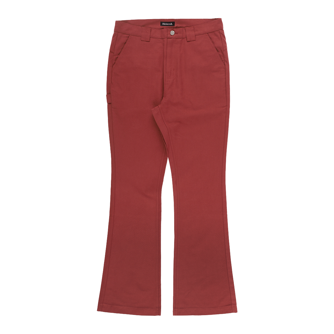 하이산 스냅 버튼 부츠컷 팬츠 - 레드(Heisan Snap Button Bootscut Pants - Red)