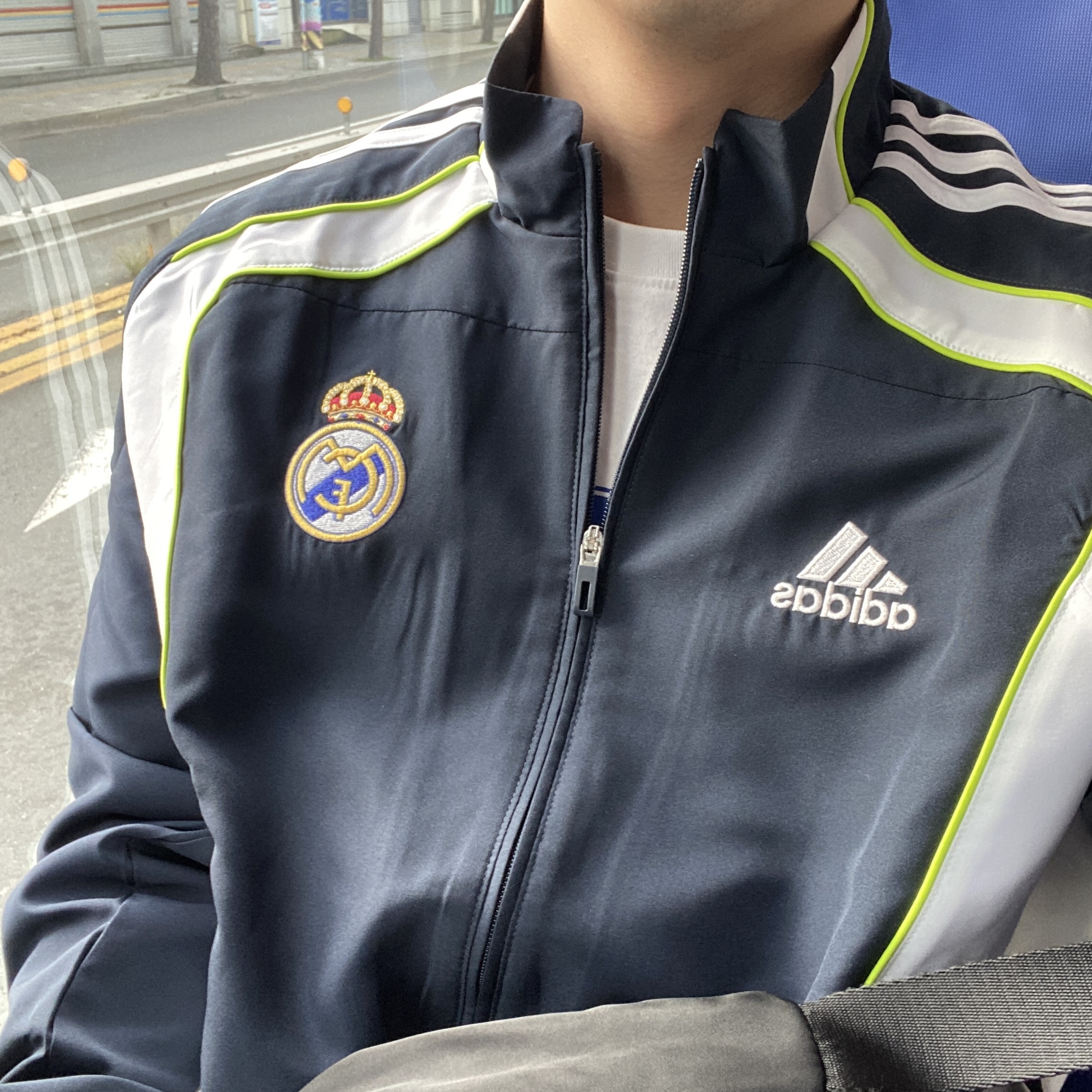 Adidas Real Madrid UBP Track Top Night Navy - KR Sizing 착용 스타일 - 1