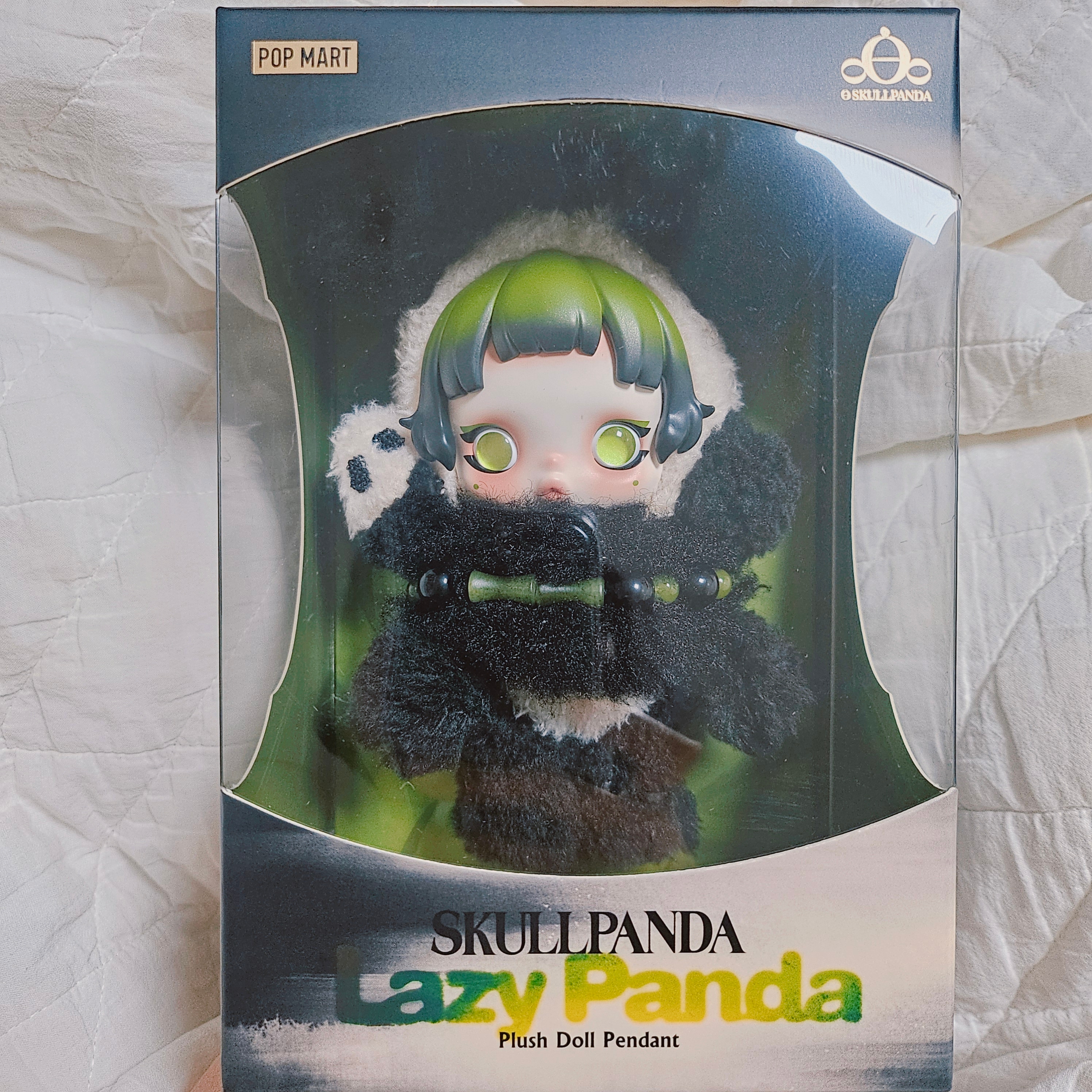 Pop Mart Skullpanda Lazy Panda Plush Doll Pendant 착용 스타일 - 1