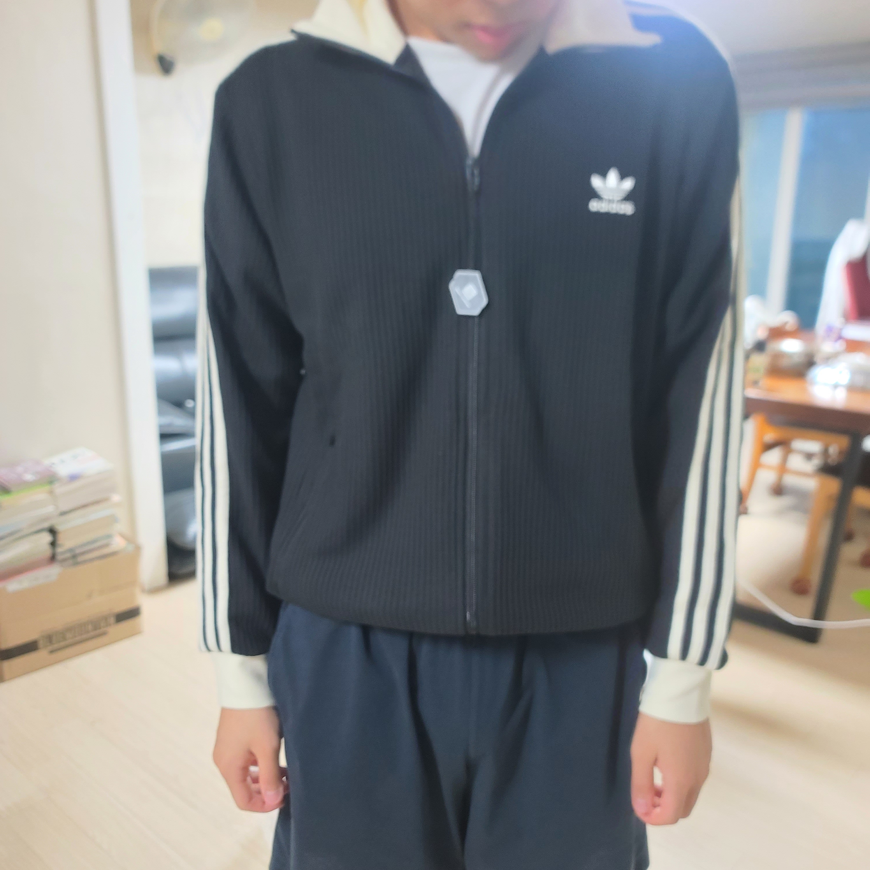 Adidas Waffle Beckenbauer Track Top Black - KR Sizing 착용 스타일 - 2