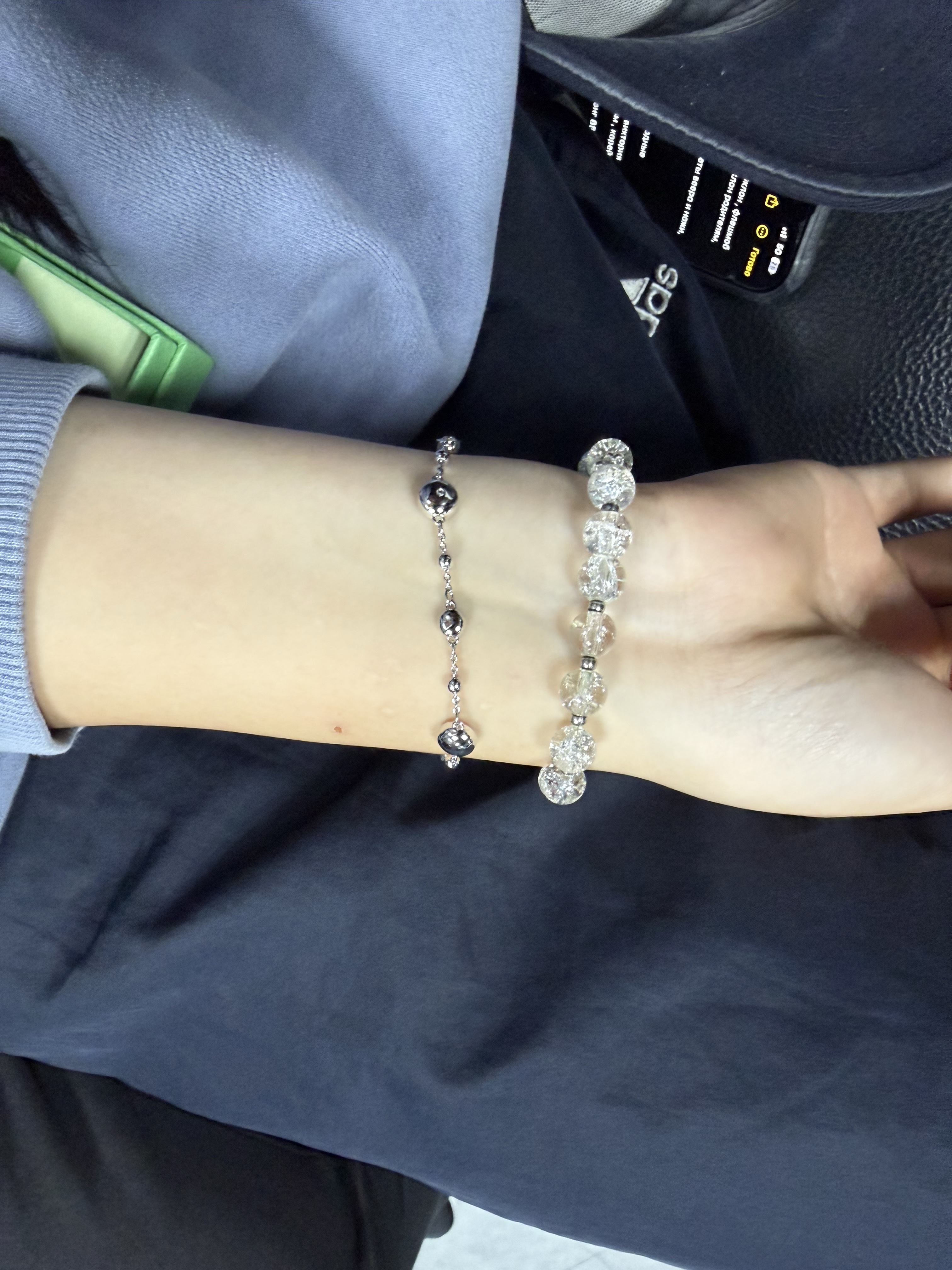 (W) Swarovski Imber Bracelet Round Cut White Rhodium Plated 착용 스타일