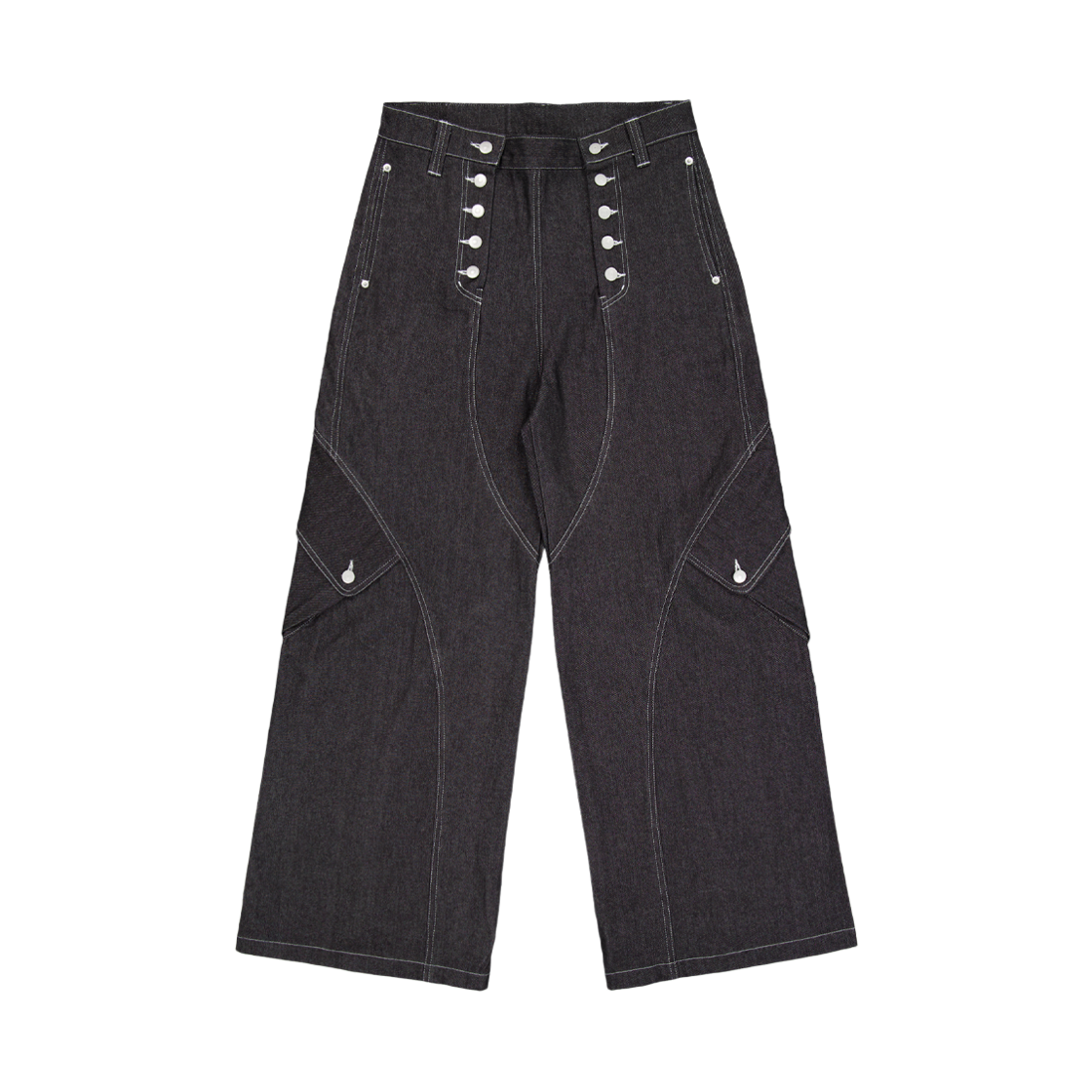 25FW-10(250210) Full of Ssun Double Buttonfly Cargo Denim Black