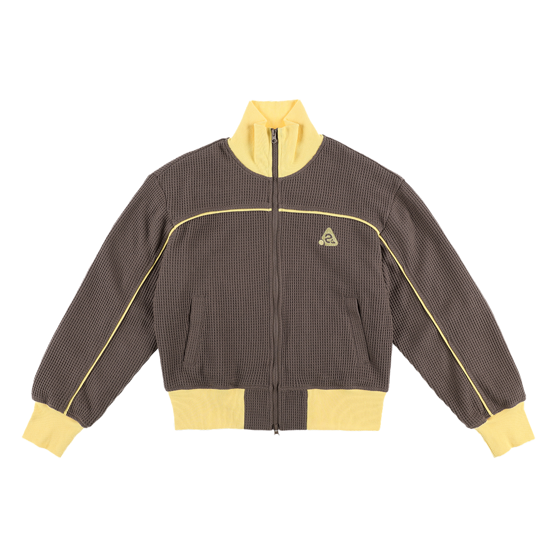 HIS25SS001JKBR Heisan Waffle Track Zip-up - Brown