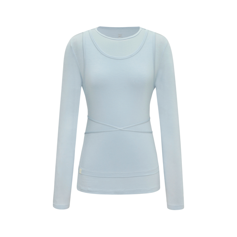 1100FS253RL02F002442 [6% 적립] FILA 2 In 1 Layered Cover-Up T-Shirt Light Blue