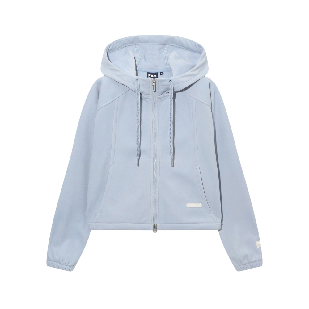 1100FS254FT02F004442 [6% 적립] FILA Velour Corduroy Hoodie Zip-Up Light Blue