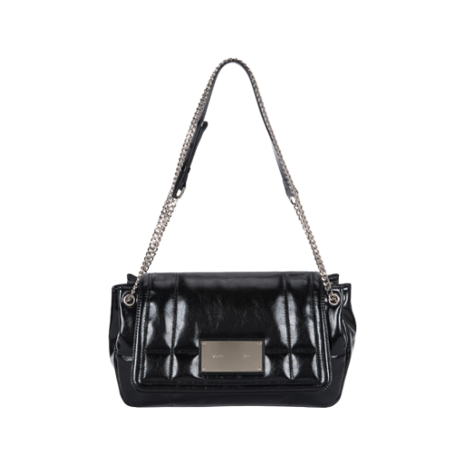 - Matin Kim Glossy Quilting Medium Chain Bag Black