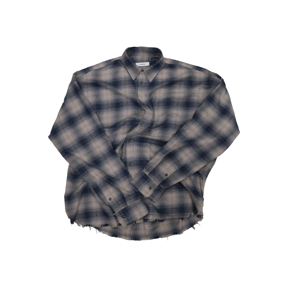 논노드 플렉시블 스트링 체크 셔츠 블루 그런지(Nonnod Flexible String Check Shirt Blue Grunge)