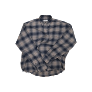 Nonnod Flexible String Check Shirt Blue Grunge