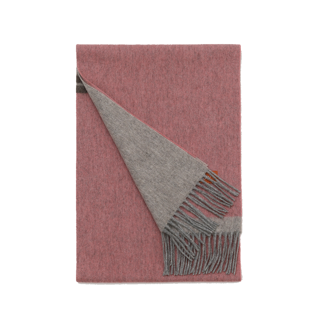 리끌로우 울 100% 배색 머플러 투톤핑크(RECLOW Wool 100% Color Block Muffler  TwoTone Pink) - 2