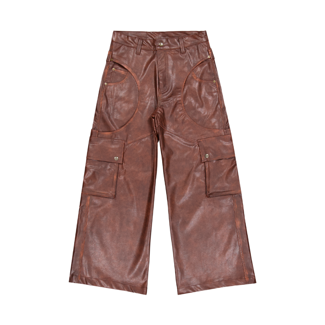 풀오브썬 써클 카고 워싱 레더 팬츠 브라운(Full of Ssun Circle Cargo Washing Leather Pants Brown)