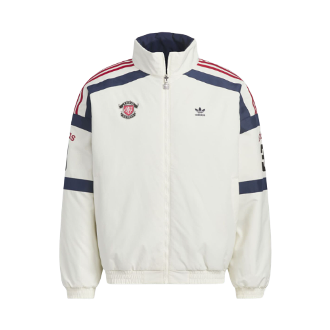 아디다스 팀 리버시블 패디드 자켓 크림 화이트 - KR 사이즈(Adidas Team Reversible Padded Jacket Cream White - KR Sizing)