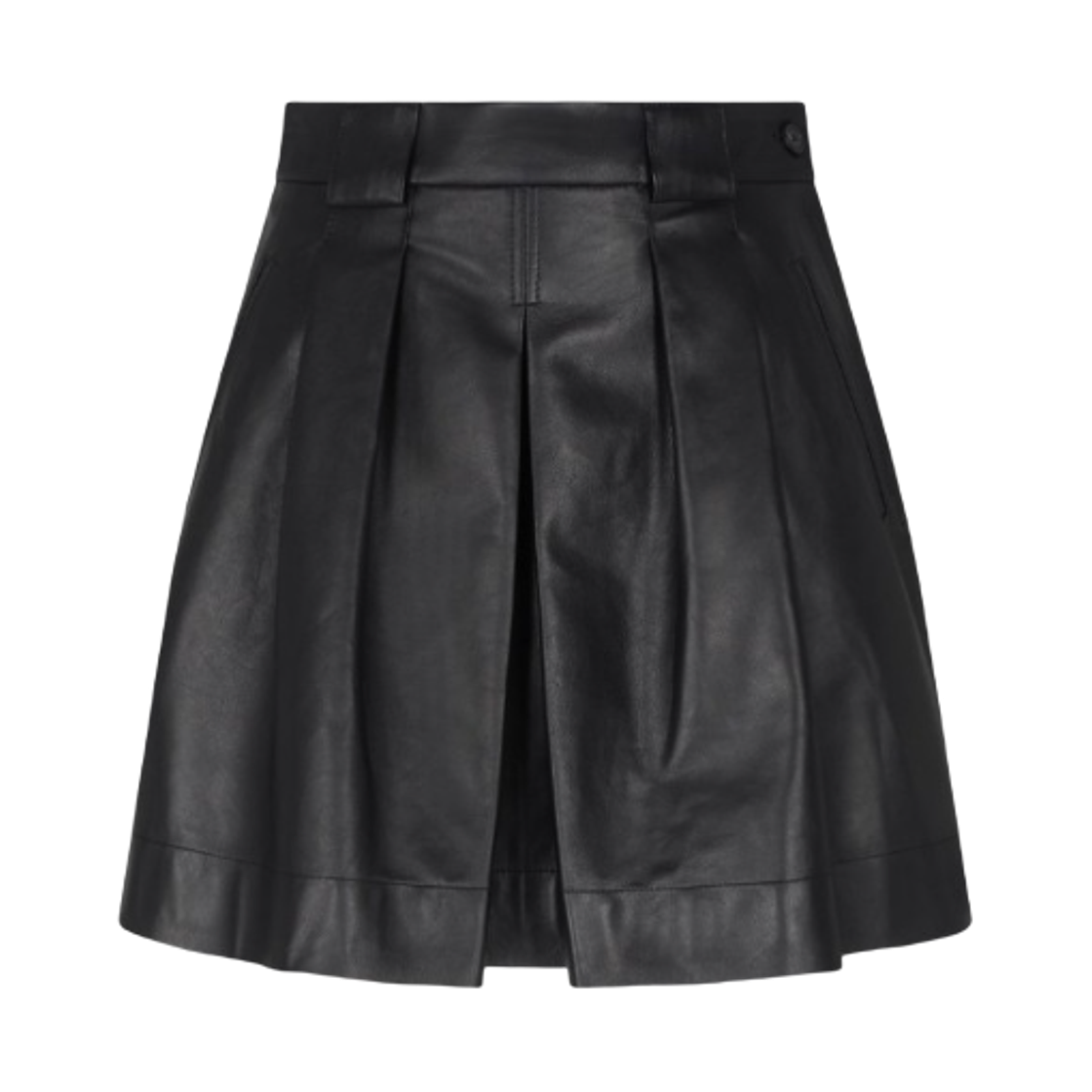 EW001174AF17166UC001 (W) Emporio Armani Nappa Lambskin Skirt with Godet Pleat Black