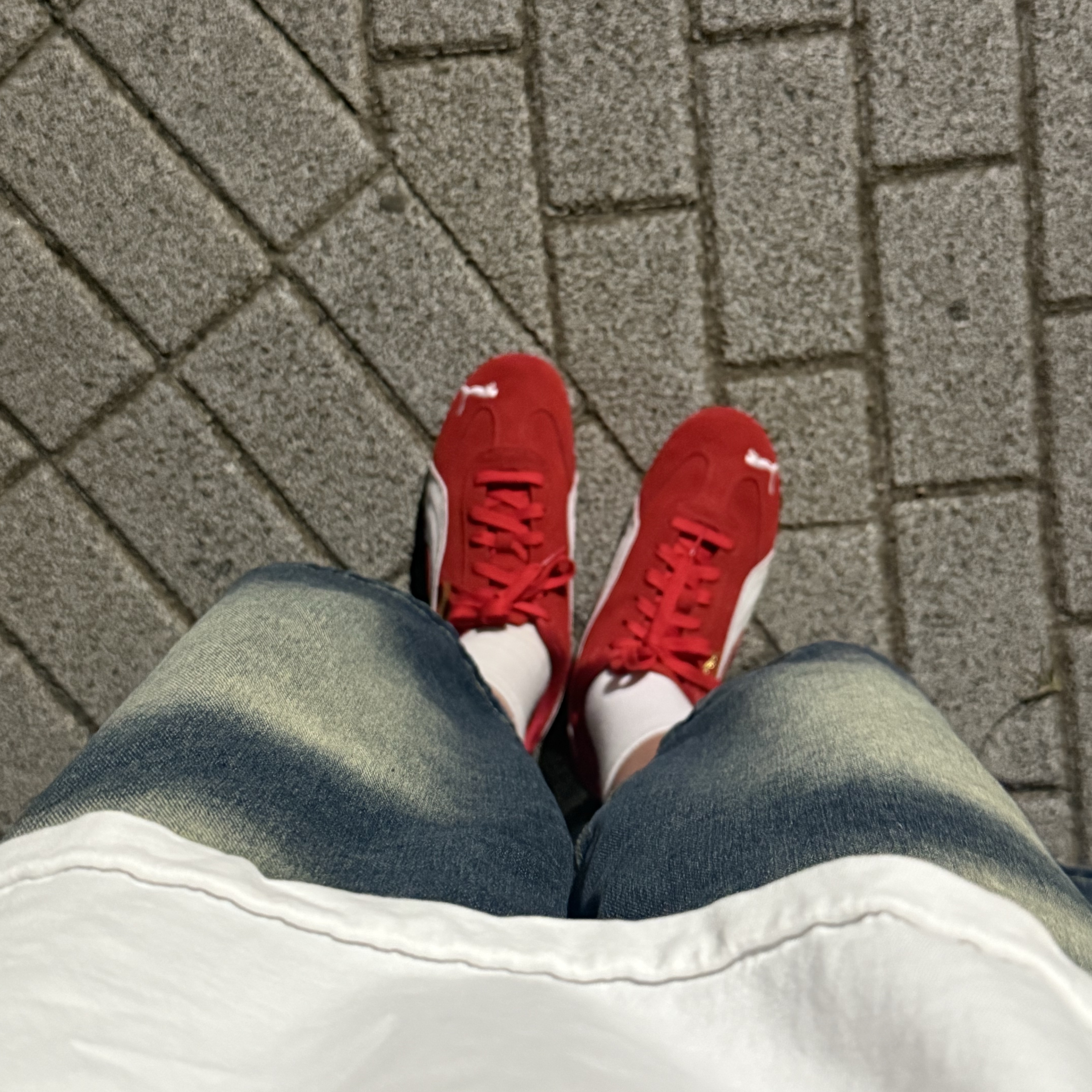 Puma Speedcat OG Red White 착용 스타일 - 1