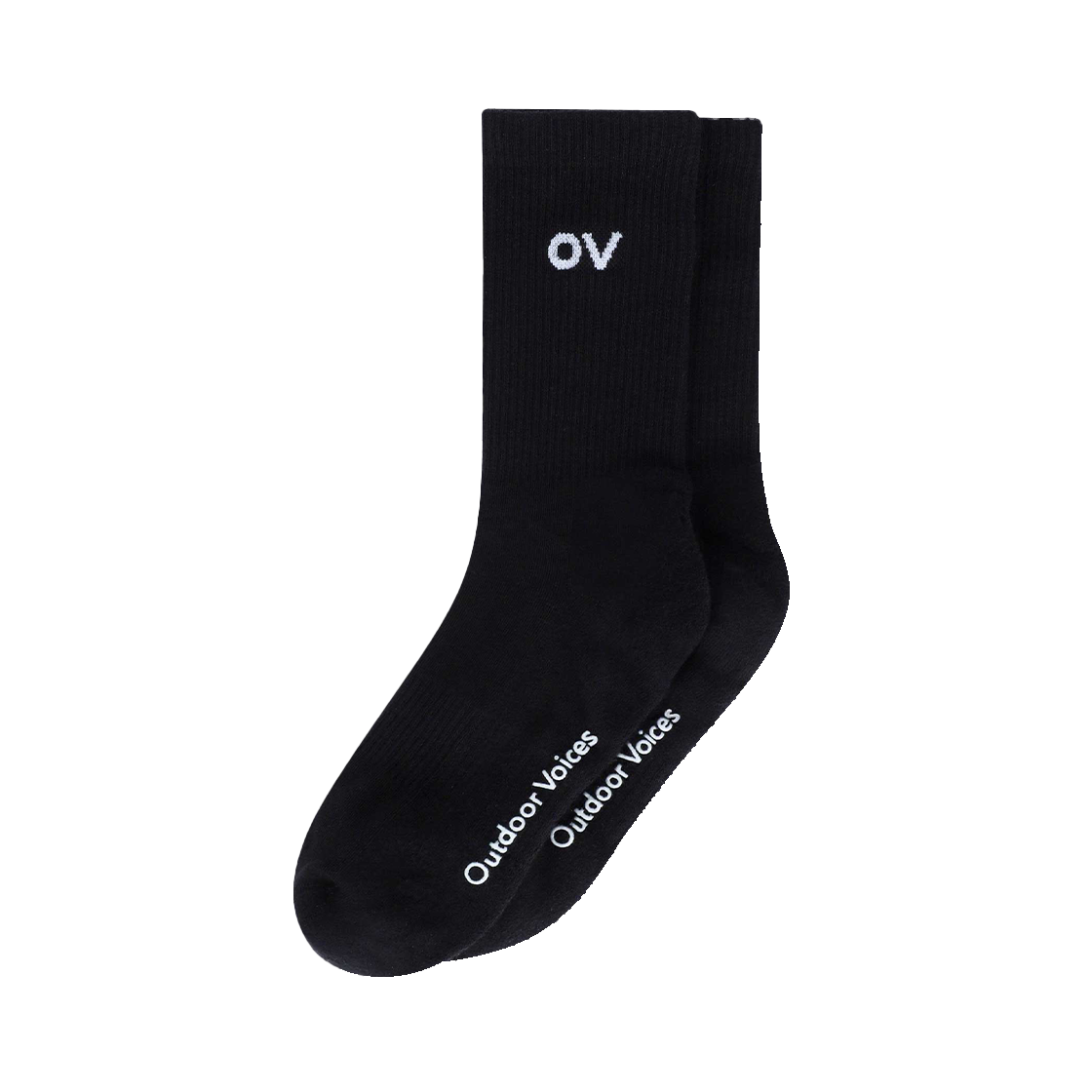 아웃도어보이스 로고 크루 삭스 블랙(Outdoor Voices Logo Crew Socks Black)