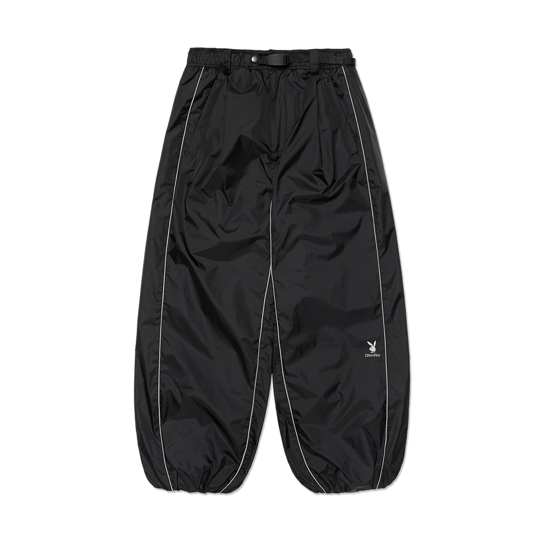 NVST33112 [Dimito X PLAYBOY] Piping Banded Pants Wide Fit Lv.2 Black
