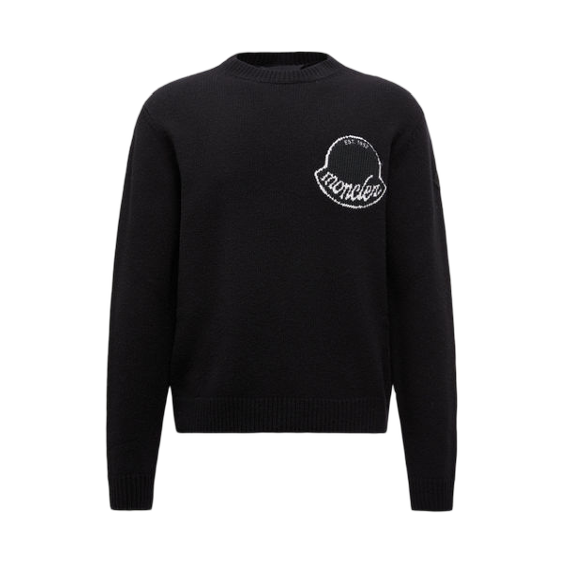 K2-091-9C00004-M1242-999 Moncler Embroidered Logo Wool Sweater Black - 25FW