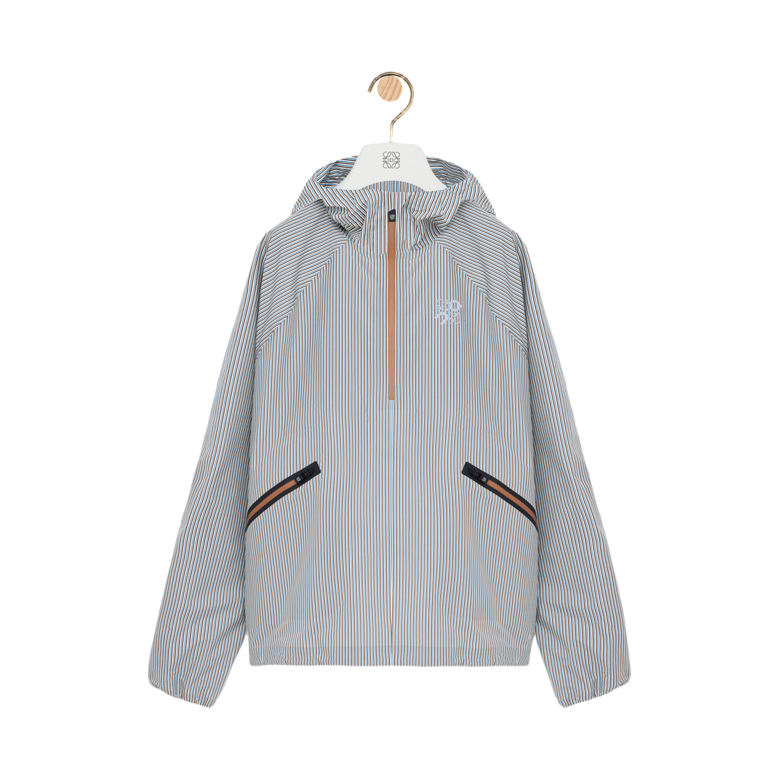 H929Y02X20-2203 Loewe x On Running Storm Anorak In Technical Shell Beige Blue