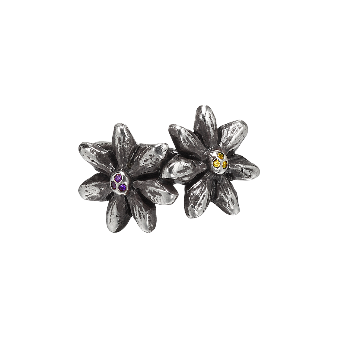 CH25N041 CH2P Double Flower Ring Silver