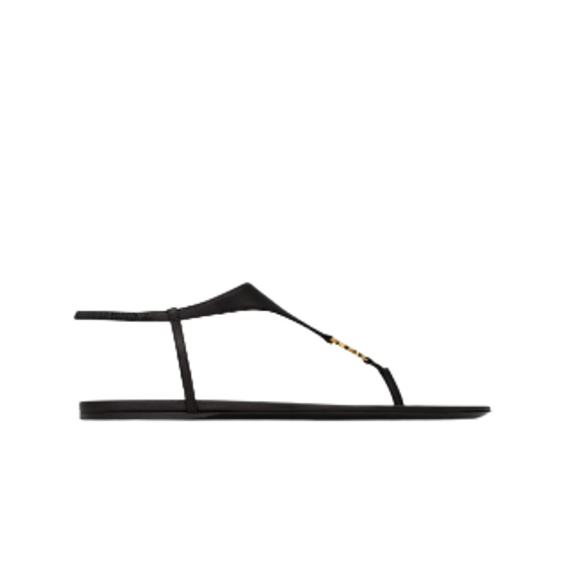818293-AADF1-1000 (W) Saint Laurent Cassandra Sandals in Smooth Leather Black