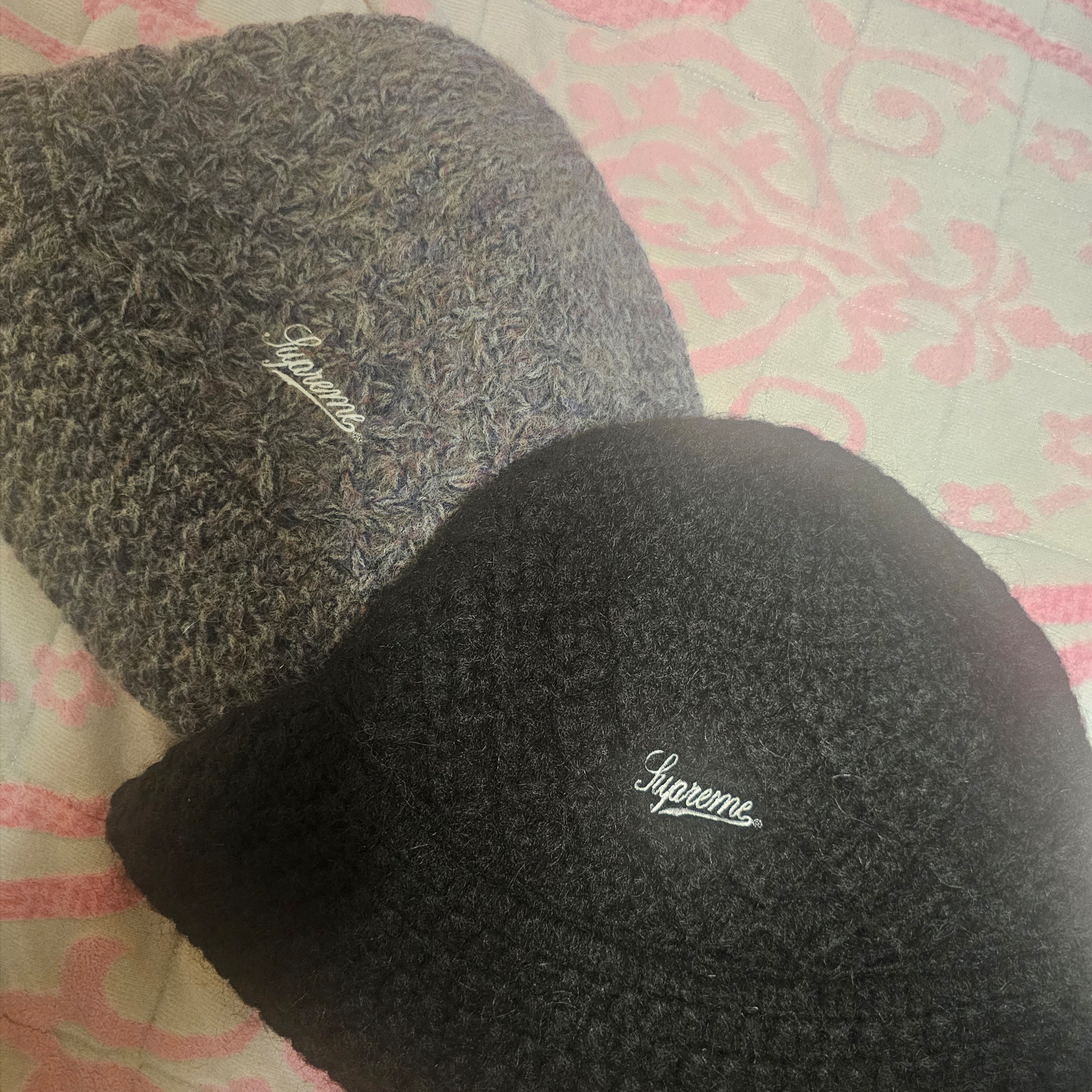 Supreme Mohair Crochet Crusher 黒 S/Mサイズ Supreme モヘア 帽子