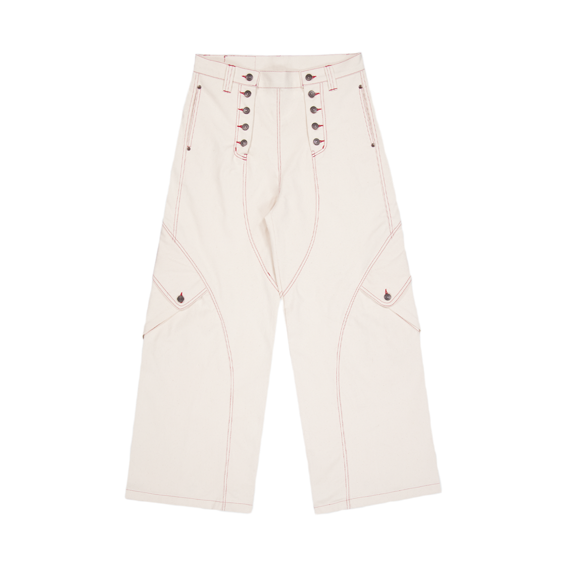 25FW-11(250211) Full of Ssun Double Buttonfly Cargo Denim Cream