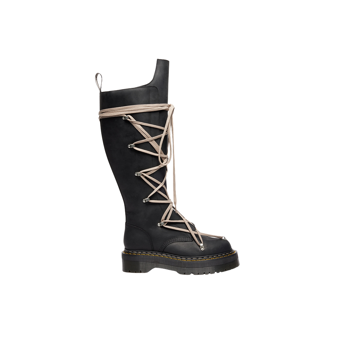 41820001/DM02E68110001-09/DW02E68110001-09 Dr. Martens x Rick Owens 1B60 Quad Sole Pentalace Boots Black