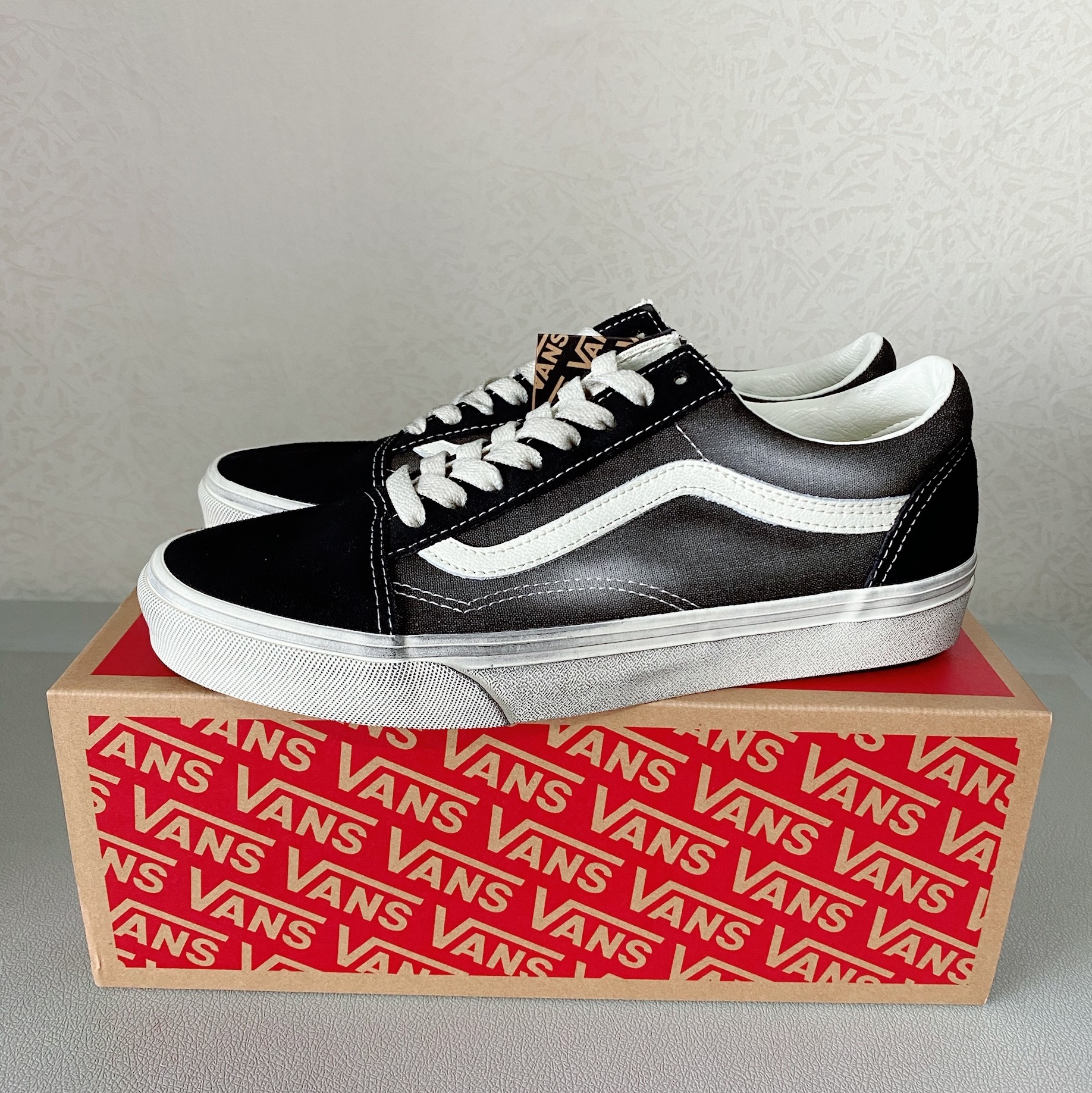 Vans Old Skool Wave Washed Black, SATUR W Teo Faux Suede Short Jacket Beige 착용 스타일 - 1