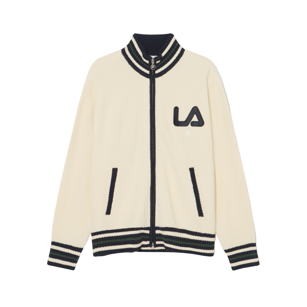 1100FS254ST01X001150 [6% 적립] FILA Color Block Raglan Zip-Up Cardigan Cream