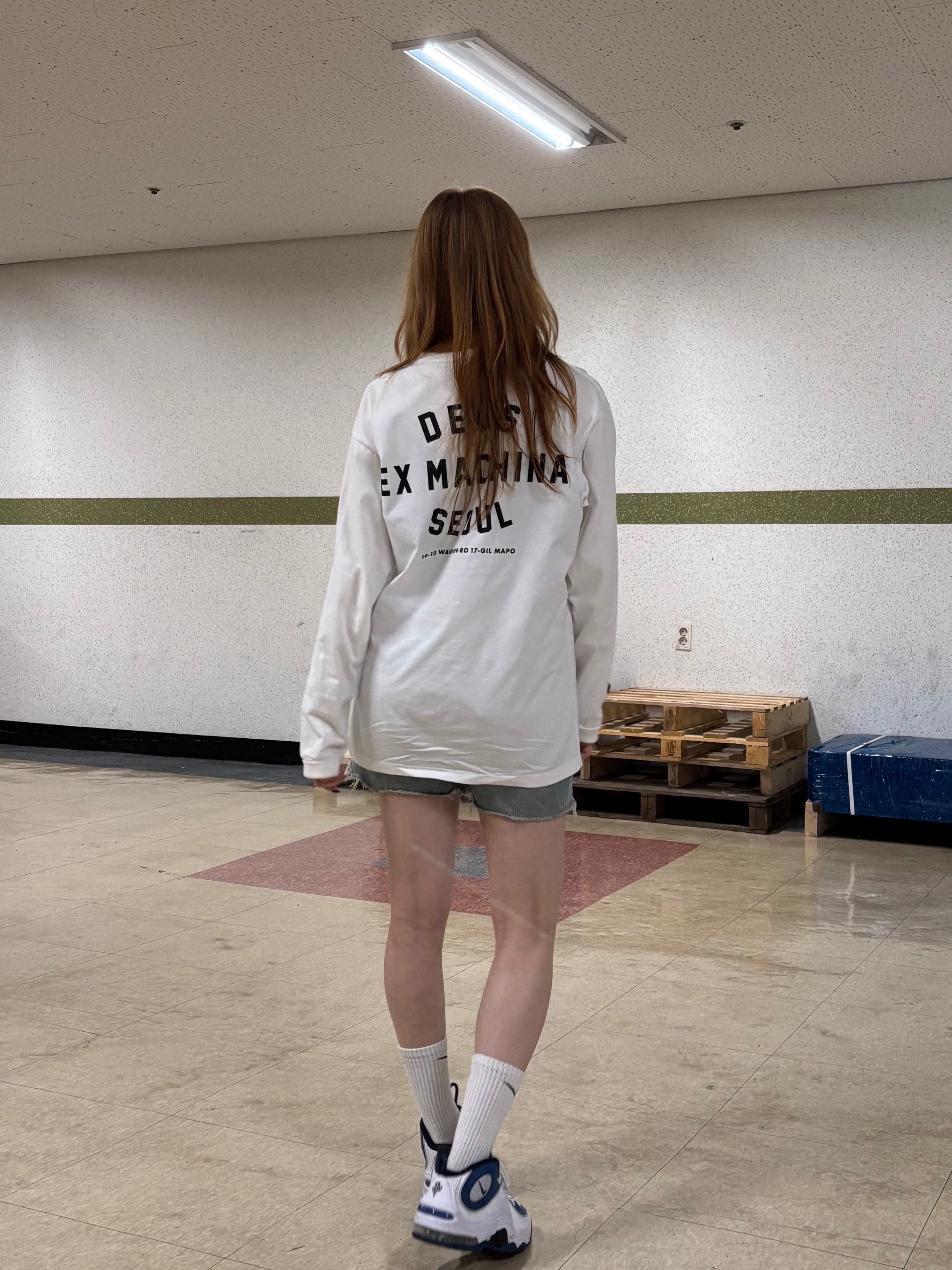 Deus Ex Machina Seoul College Long Sleeve T-Shirt White, Nike Air Penny II Atlantic Blue 착용 스타일 - 2