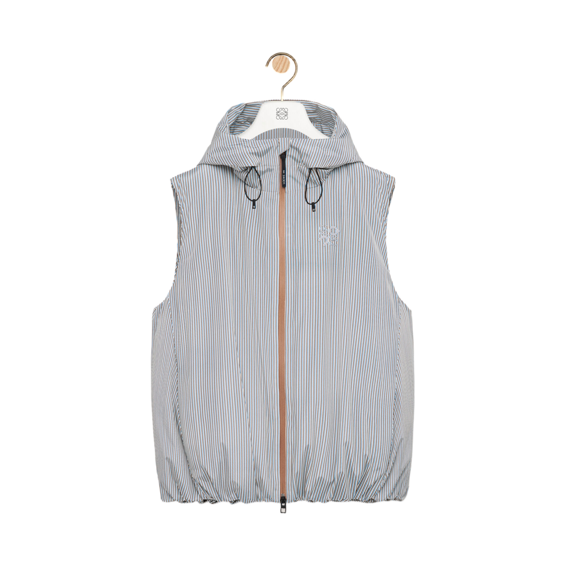 H929Y02X19-2203 Loewe x On Running Puffer Vest In Technical Shell Beige Blue