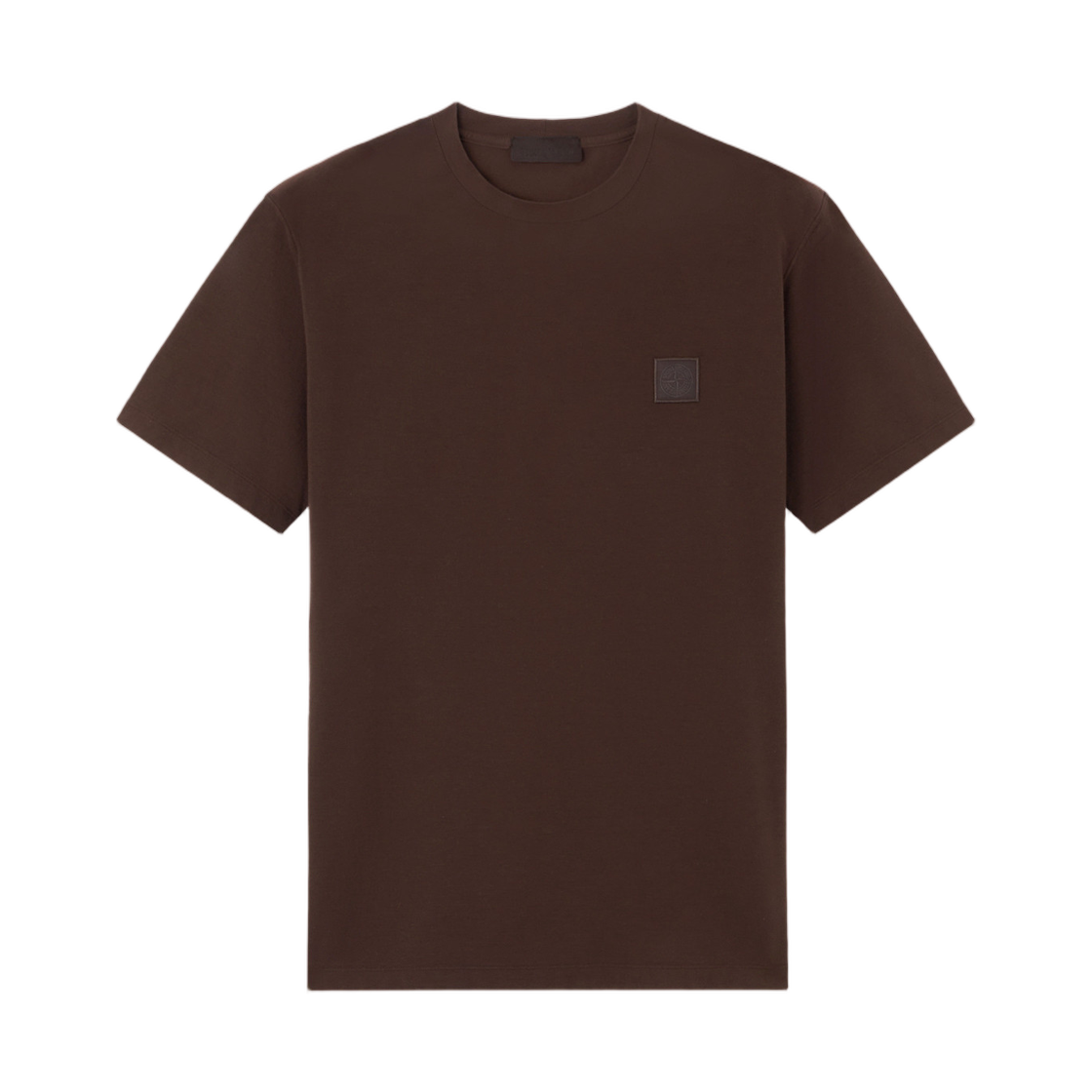 K2S1521000-34S0F11-V0070 Stone Island 2100034 Cotton Jersey Crepe Stone Island Ghost Slim Fit T-Shirt with Compass Logo Patch Dark Brown - 25FW