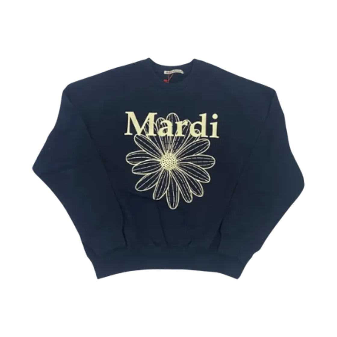 (W) 마르디 메크르디 플라워마르디 스웨트셔츠 네이비 크림((W) Mardi Mercredi Flowermardi Sweatshirt Navy Cream)