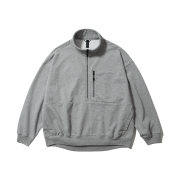 [FW25] moif Baggy Half-Zip Sweat Heather Gray