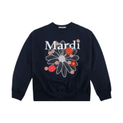 (W) Mardi Mercredi Flowermardi Blossom Sweatshirt Navy White