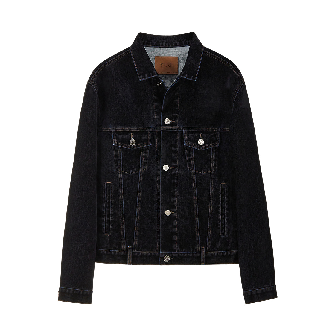 YJ-C02-DJ002-U YUJI Velvet Denim Trucker Jacket Mystic Blue