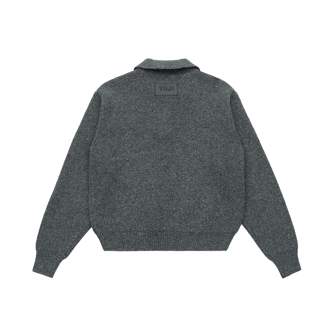 유지 로고 패치 폴로 스웨터 그레이(YUJI Logo Patch Polo Sweater Grey) - 3