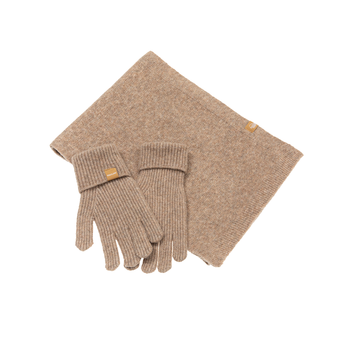 리끌로우 니트장갑 머플러 세트 베이지(RECLOW Knit Gloves Muffler Set Beige)