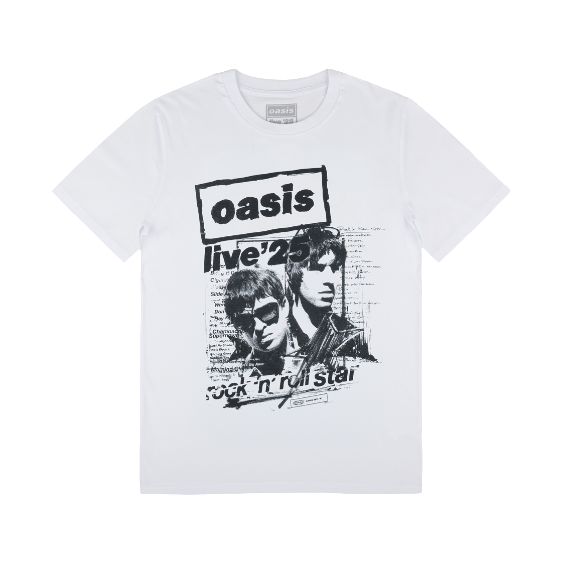 - Oasis Live '25 Rock N Roll Star T-Shirt White